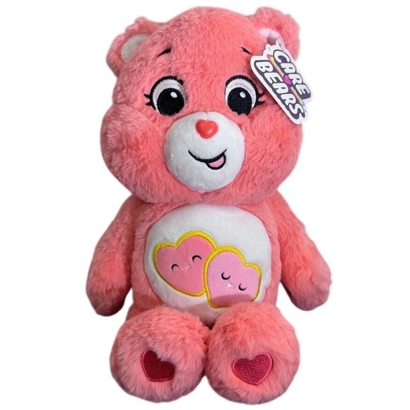 Care Bears Other - Care Bears‎ Love-a-Lot Bear Plush 11in Pink Unlock the Magic Heart Badge
